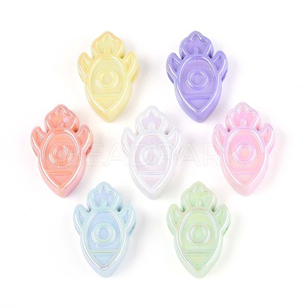 UV Plating Opaque Acrylic Beads OACR-T028-58-1