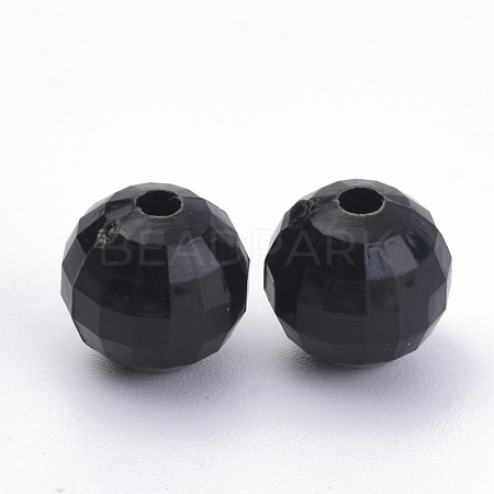 Opaque Acrylic Beads SACR-S300-01B-8mm-1