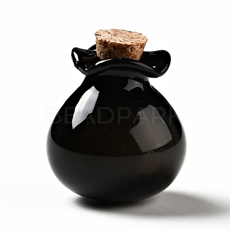 Lucky Bag Shape Glass Cork Bottles Ornament AJEW-A039-02I-1