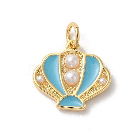 Rack Plating Brass Enamel Pendants KK-Z056-35G-02-1