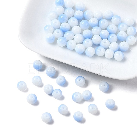 Two Tone Opaque Baking Paint Glass Beads Strands DGLA-YW0001-18C-1