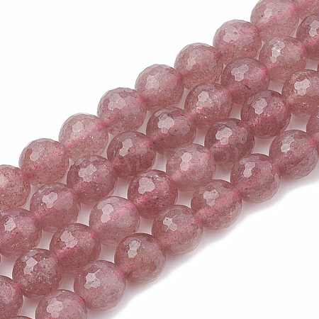 Natural Strawberry Quartz Beads Strands G-R447-8mm-04-1