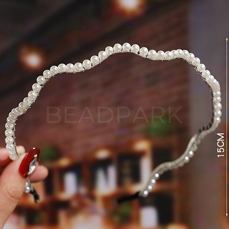 Waved Pearl Hair Bands OHAR-PW0001-177D-1