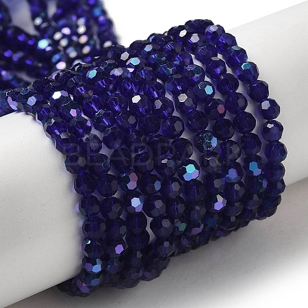 Electroplate Transparent Glass Beads Strands X-EGLA-A035-T4mm-L06-1
