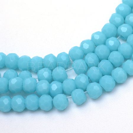 Opaque Solid Glass Bead Strands X-GLAA-R166-3mm-02K-1