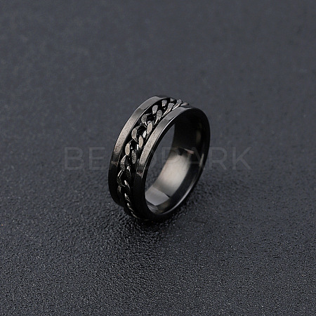 304 Stainless Steel Rotatable Chain Finger Rings for Men FS-WG60CA3-37-1