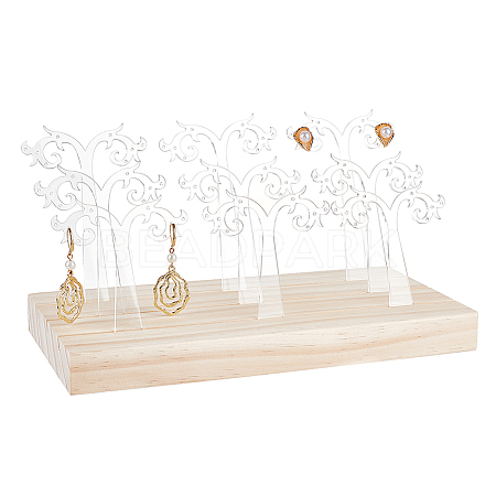 Transparent Acrylic Jewelry Earring Tree Display Stands EDIS-WH0012-34-1