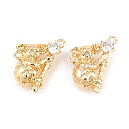 Brass Micro Pave Clear Cubic Zirconia Pendants KK-CBA6818-05G-1