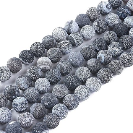 Natural Weathered Agate Beads Strands G-L534-04-10mm-1
