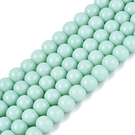 Opaque Solid Color Glass Beads Strands GLAA-T032-P6mm-21-1