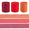 3 Rolls 3 Colors Wrinkle Polyester Ribbon OCOR-TA0002-98D-1