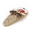 Christmas Deer Glitter Gretel Fabric with PU leather Snap Hair Clips PHAR-G006-05P-4