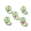 AB Color Transparent Crackle Acrylic Round Beads OACR-A013-04D-2