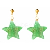 Natural Agate Star Dangle Stud Earrings EJEW-JE04420-3