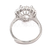 Rack Plating Round Brass Micro Pave Cubic Zirconia Adjustable Ring Components KK-Q819-05P-3