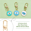 DICOSMETIC 3Pcs 3 Colors Flat Round with Evil Eye Alloy Enamel Pendant Decoration KEYC-DC0001-23-5