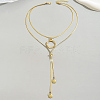 Stainless Steel Disc Tassel Double Layered Adjustable Slider Women's Necklaces SJ4314-1
