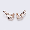 Brass Micro Pave Cubic Zirconia Charms RB-I077-08RG-RS-2