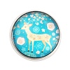 Round with Deer Glass Brooches JEWB-A022-01G-1