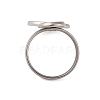 Non-Tarnish 304 Stainless Steel Open Cuff Ring Findings STAS-E124-05J-P-3
