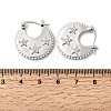 Star Brass Micro Pave Clear Cubic Zirconia Hoop Earrings EJEW-Z157-01P-5
