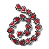 Baking Paint Glass Bumpy Beads Heart LAMP-V001-07A-2