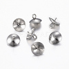 304 Stainless Steel Cup Pearl Peg Bails Pin Pendants STAS-G161-27B-1