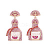 Zinc Alloy Rhinestone Dangle Stud Earrings FS-WG8FD93-01-1