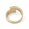 Clear Cubic Zirconia Rectangle Open Cuff Ring RJEW-G276-10G-3