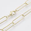 Brass Round Oval Paperclip Chain Necklace Making MAK-S072-06A-LG-1