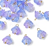 20Pcs Glass & Acrylic Flower Pendants PALLOY-YW00107-02-1