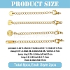 8Pcs 4 Styles 304 Stainless Steel Curb Chain Extender STAS-YW0003-35G-3