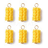 Glass Seed Beaded Corn Pendants PALLOY-MZ01108-1