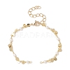 Brass Flat Round Charms Chain Bracelet Making AJEW-JB01150-12-1