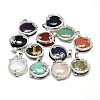 Flat Round with Dragon Platinum Plated Brass Natural & Synthetic Mixed Stone Pendants G-F228-24-RS-1