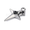 Rack Plating Alloy Jet Rhinestone Pendants PALLOY-F018-18B-02-2