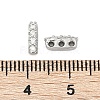 Brass Micro Pave Clear Cubic Zirconia Spacer Bars KK-P302-20P-3