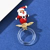 Rotatable Handmade Lampwork Rings RJEW-P158-02A-3