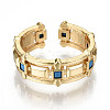 Brass Micro Pave Cubic Zirconia Cuff Rings RJEW-N032-004-NF-2