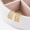 Rack Plating Brass Micro Pave Clear Cubic Zirconia Cuff Earrings EJEW-H147-10G-2