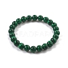 Synthetic Malachite Bead Stretch Bracelets X-BJEW-K212-B-031-4
