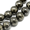 Natural Pyrite Beads Strands G-S265-03-6mm-2