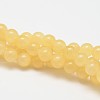 Natural Yellow Jade Bead Strands G-K121-01-6mm-1