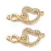 Brass Micro Pave Clear Cubic Zirconia Links Connectors X-ZIRC-A021-72G-1