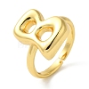 Initials Brass Open Cuff Ring for Women RJEW-N046-02B-G-1