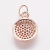 Brass Cubic Zirconia Charms KK-P134-25RG-2