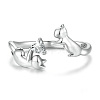 925 Sterling Silver Cubic Zirconia Cuff Rings FS-WG6F047-01-4