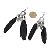 2 Pairs Natural Red Jasper & Natural Howlite Beaded Dangle Earrings EJEW-JE06179-3
