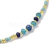 Miyuki Seed Beads and Natural Apatite Braided Bead Bracelets BJEW-C061-01-2