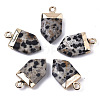 Natural Dalmatian Jasper Pointed Pendants G-N326-34D-1